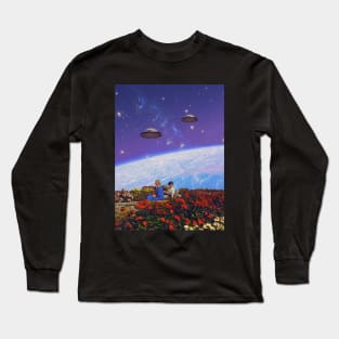 The Garden Watchers - Space Collage, Retro Futurism, Sci-Fi Long Sleeve T-Shirt